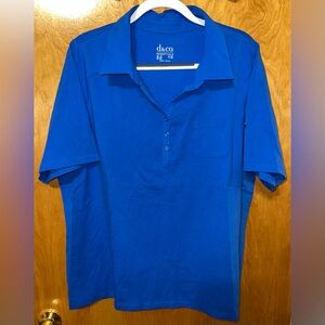Denim & Co. Essentials royal blue cotton blend short sleeve knit polo Size 2X
